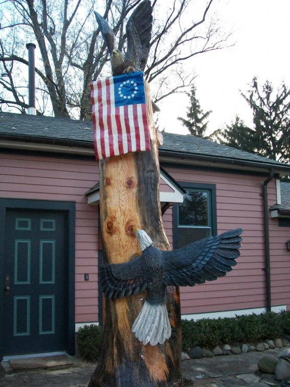 Eagle with Flag (alternative angle)